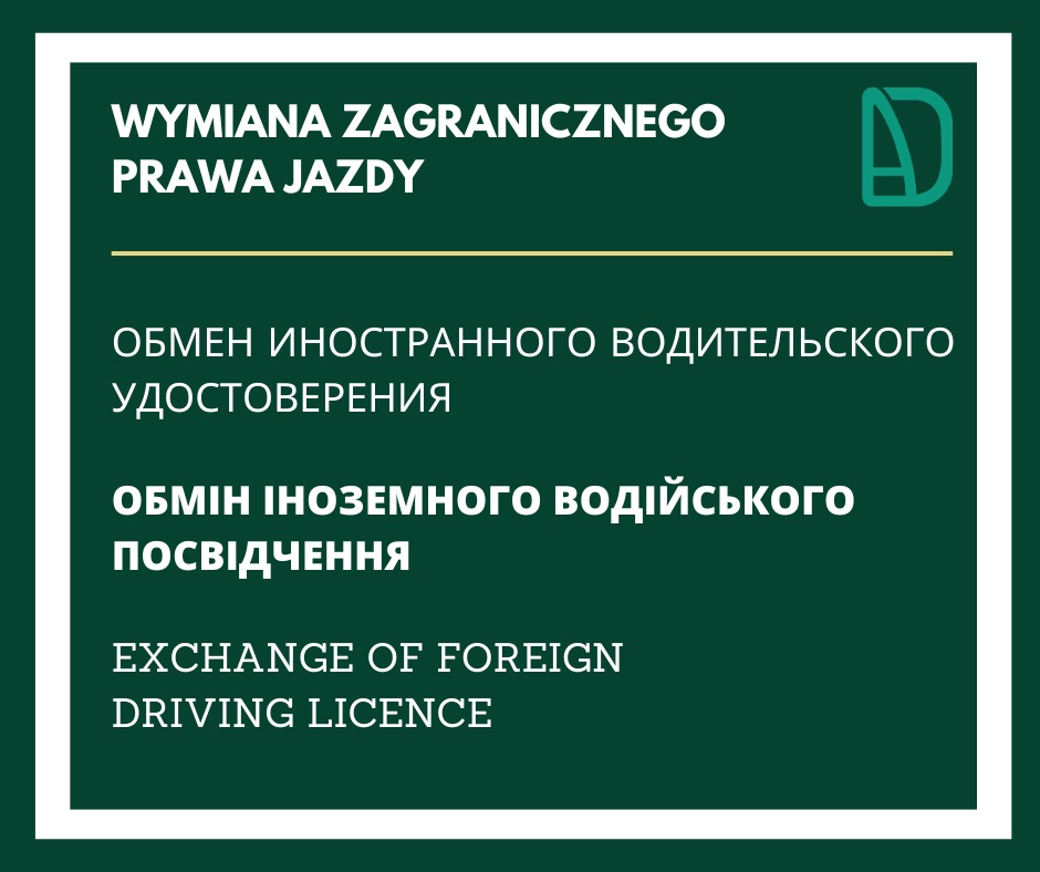 WYMIANA ZAGRANICZNEGO PRAWA JAZDY